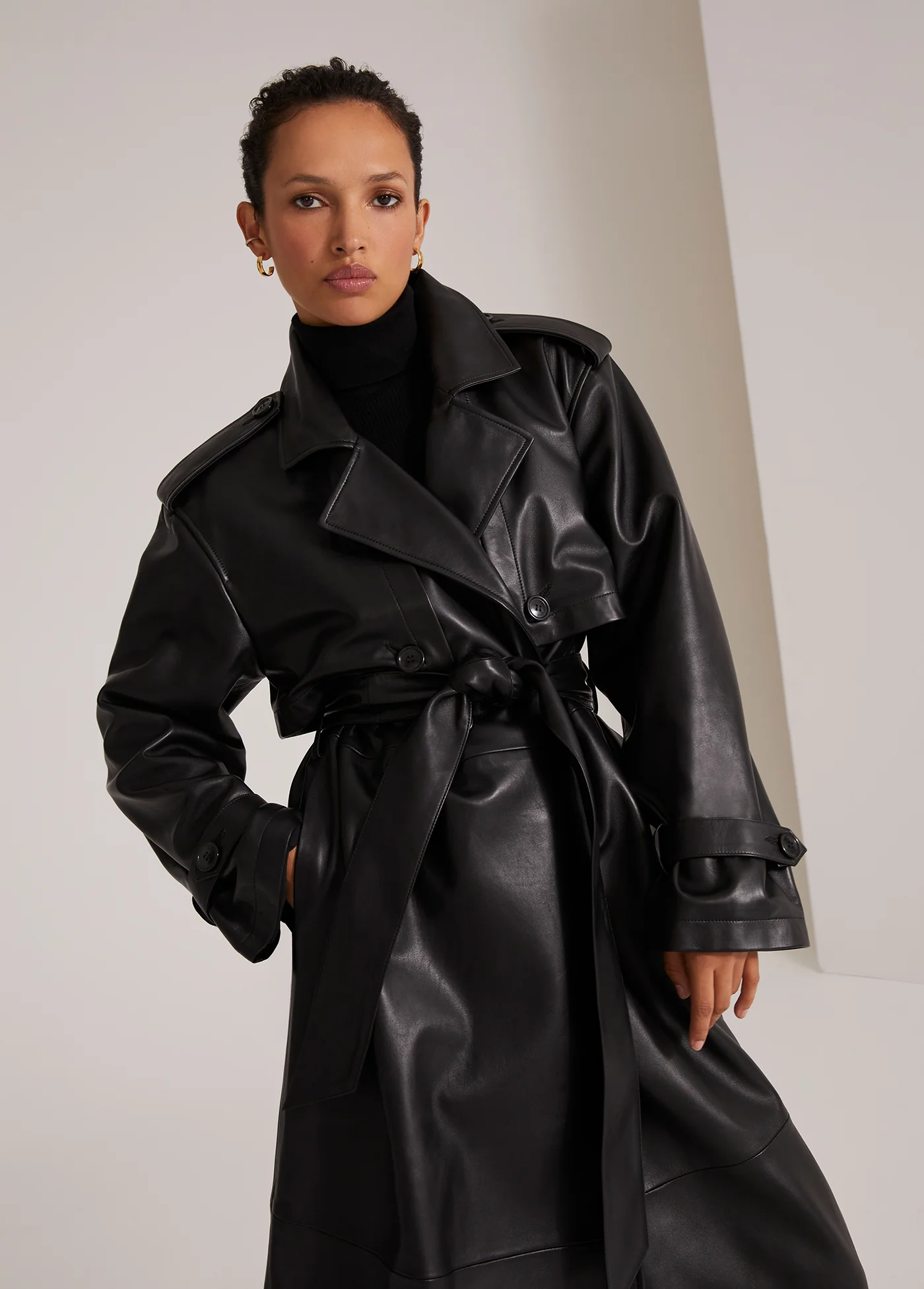 THE CHARLES LEATHER TRENCH - Image 6